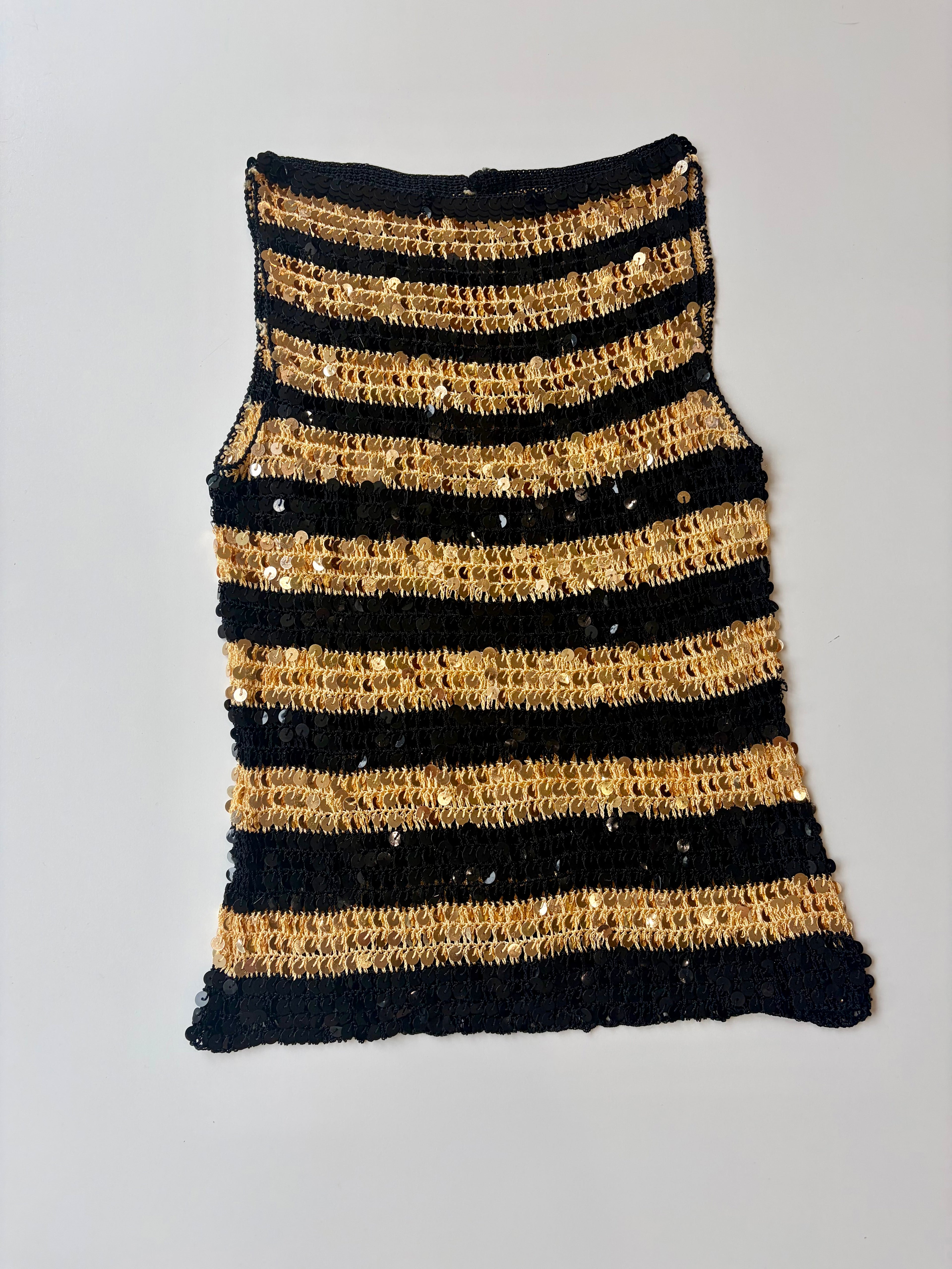 Vintage Black and Gold Sequin Top ✮ Size M-L*