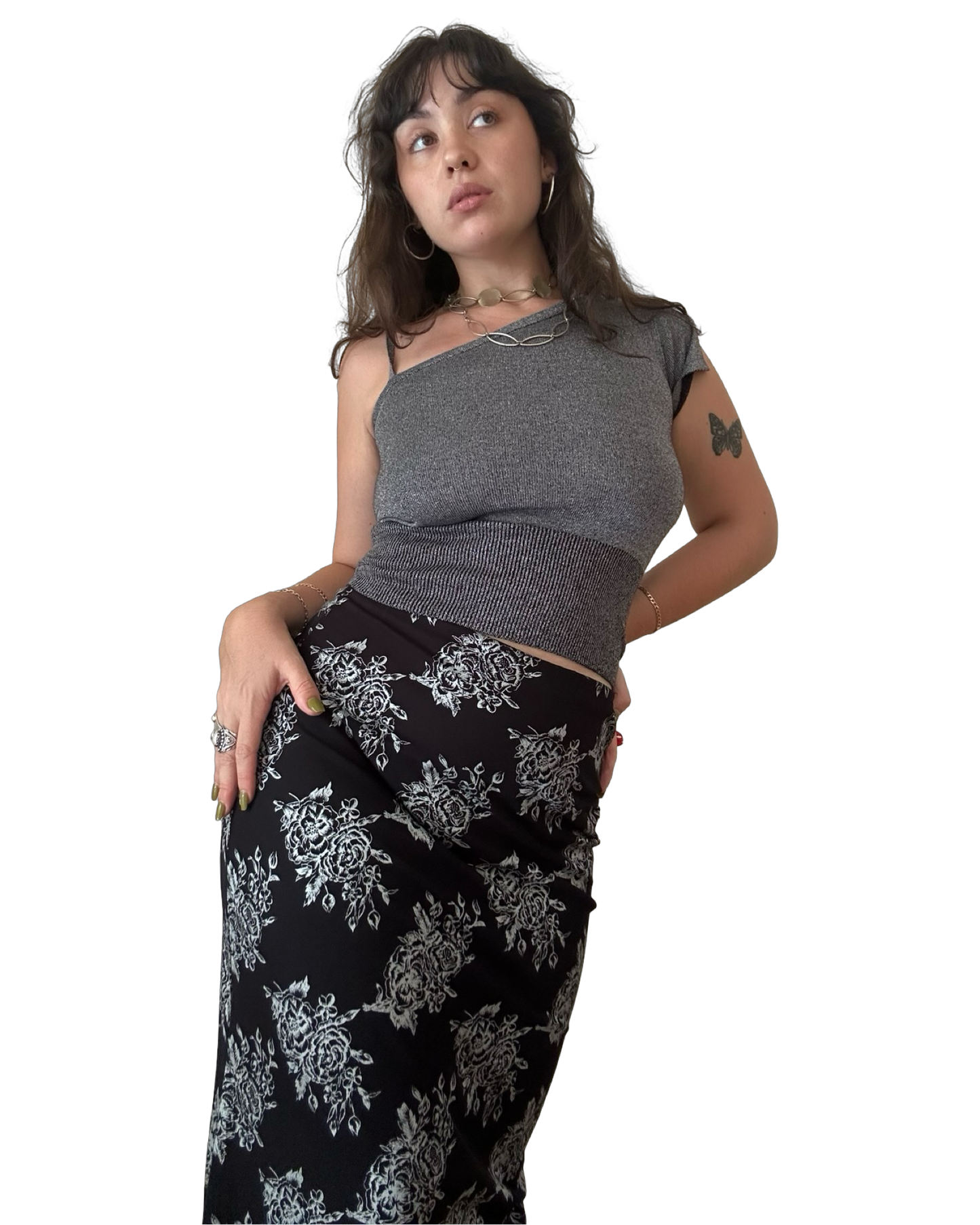 90s Rose maxi skirt ✮ Size 10