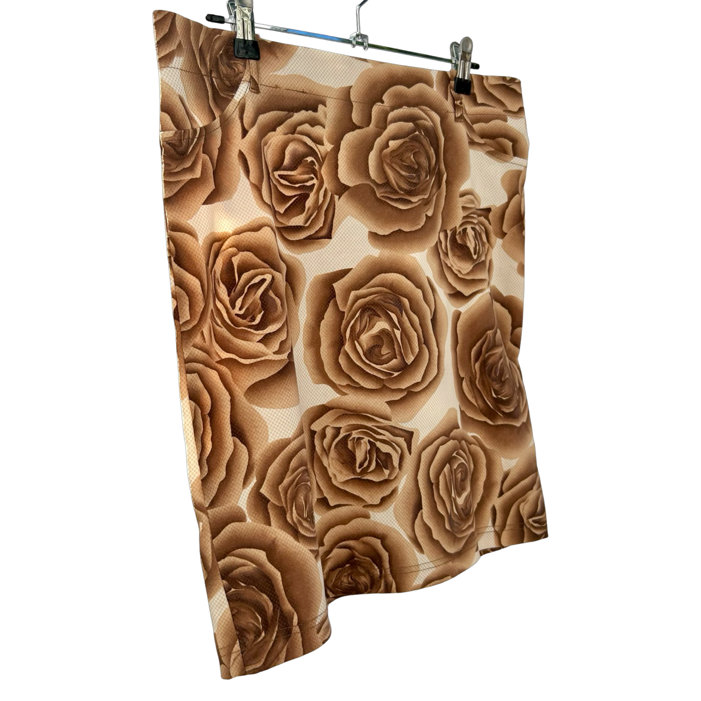 90s Digital Rose Print Midi Skirt ✮ Size 10