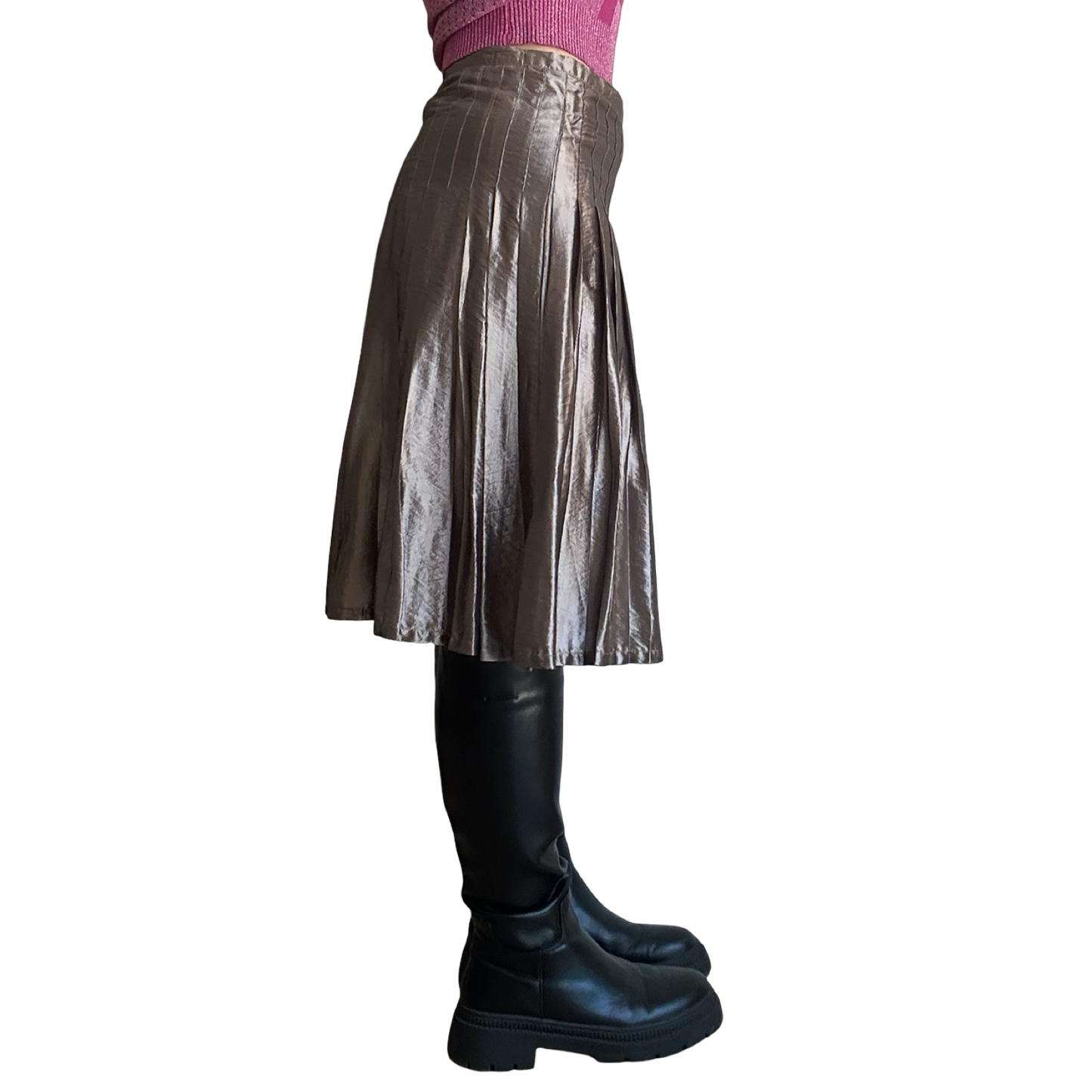 Metallic Pleated Midi Skirt ✮ Size 12