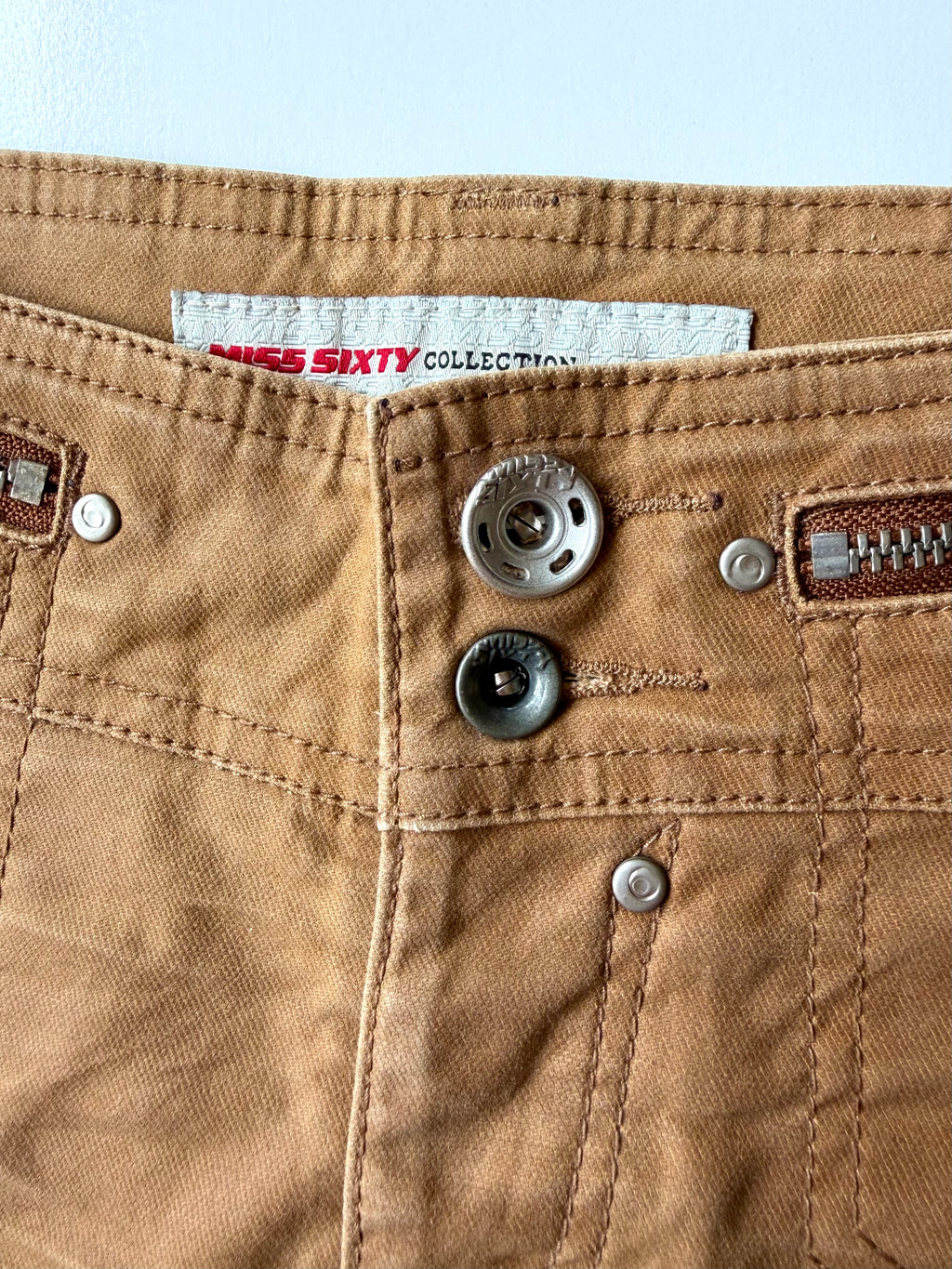 Miss Sixty Tan Mini Skirt ✮ Size 26"