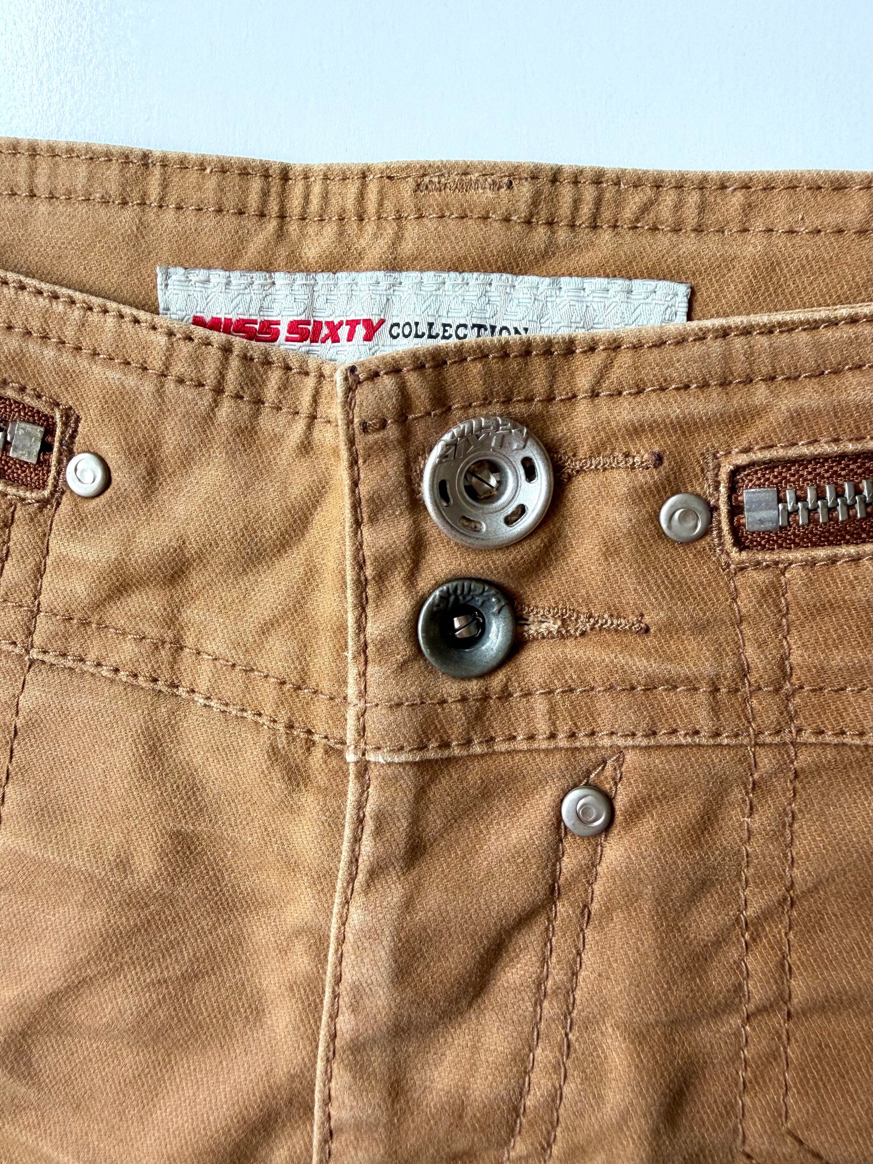 Miss Sixty Tan Mini Skirt ✮ Size 26"