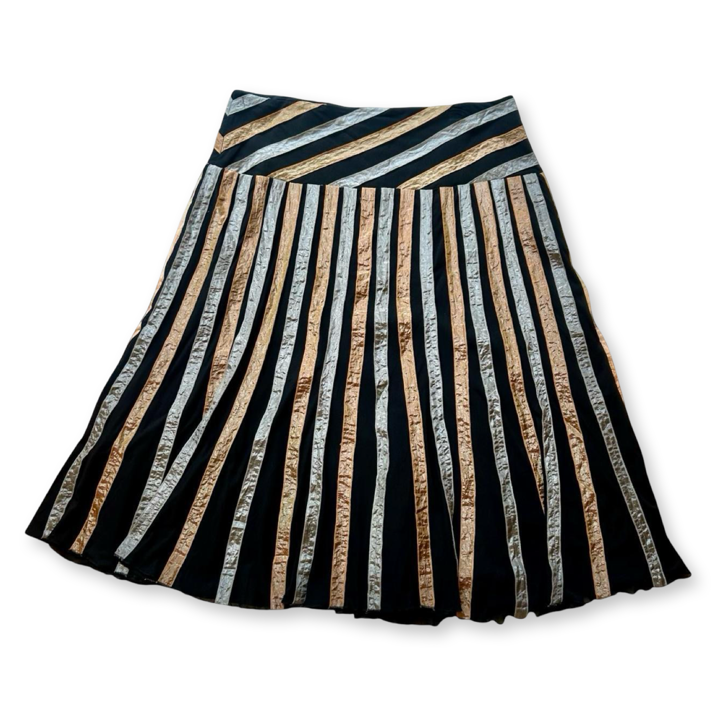 Metallic Pleated Midi Skirt ✮ Size 16
