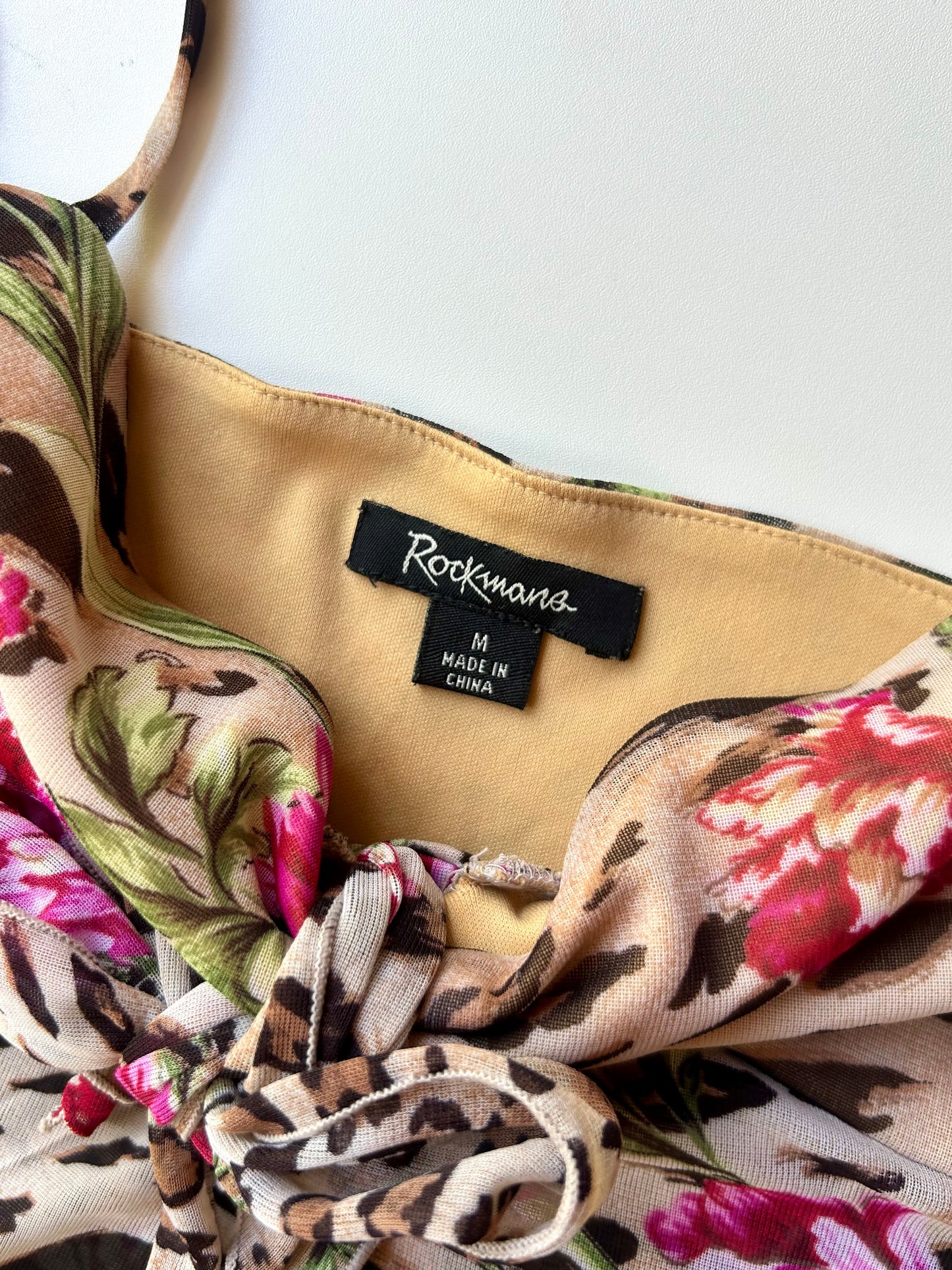 Vintage Floral leopard print cami ✮ Size M