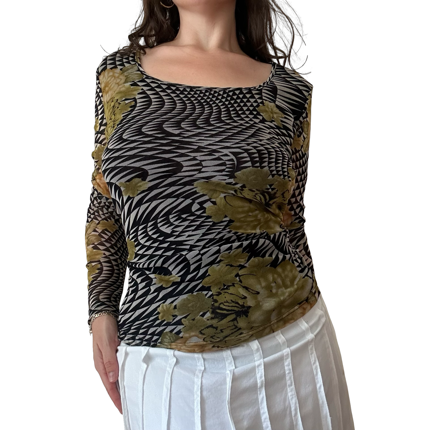 Geometric Floral Longsleeve Top ✮ Size 14