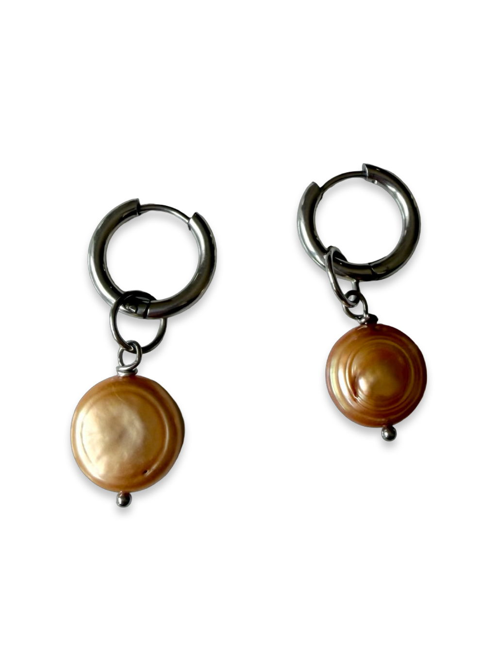 Pearl Huggie Earrings 02