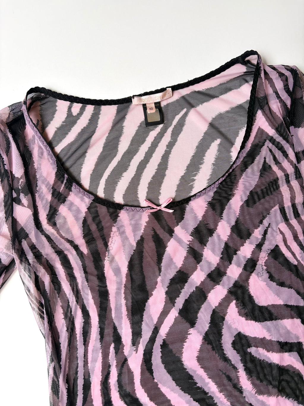 RARE Roberto Cavalli Pink Zebra Mesh Top  ✮ Size 42 (M)