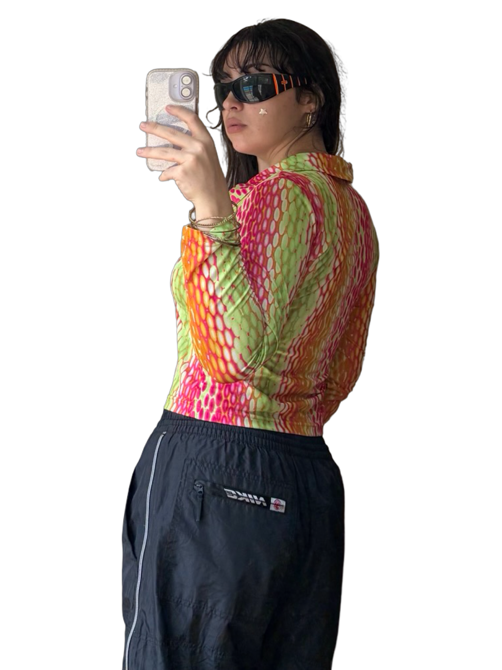 90s Neon Zip Top ✮ Size 12/M