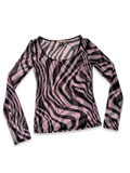 RARE Roberto Cavalli Pink Zebra Mesh Top  ✮ Size 42 (M)