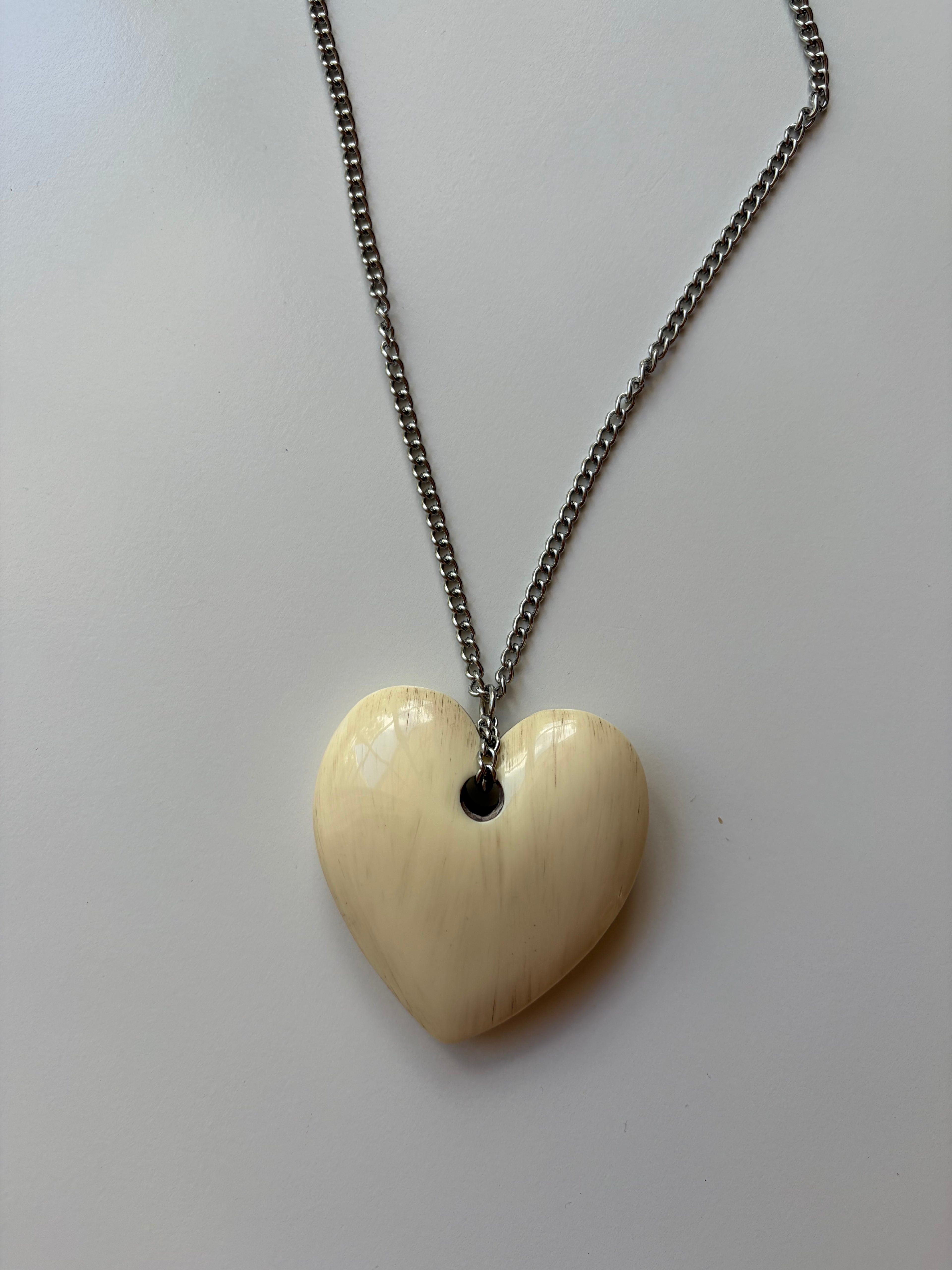 Upcycled jumbo heart necklace