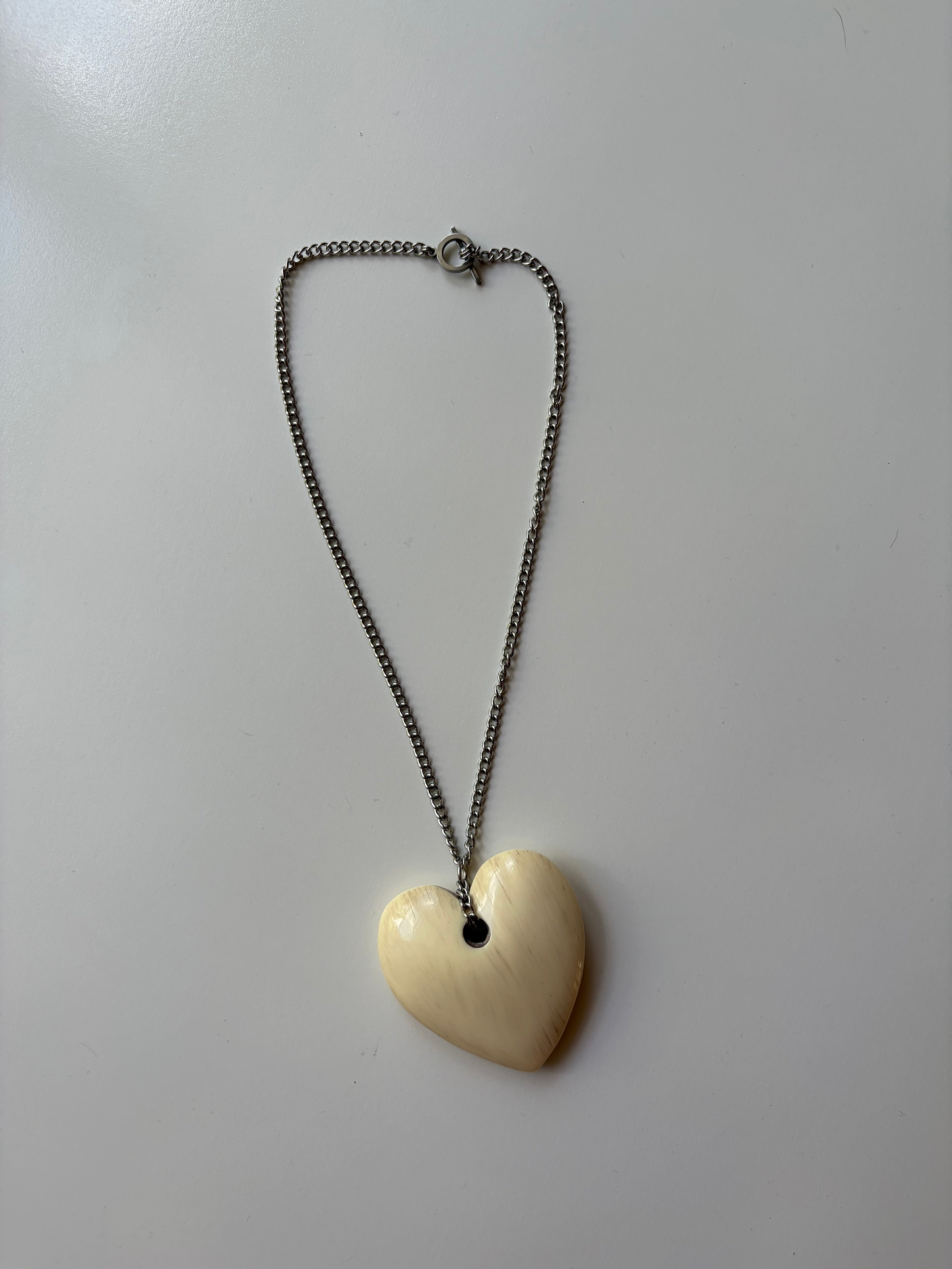Upcycled jumbo heart necklace