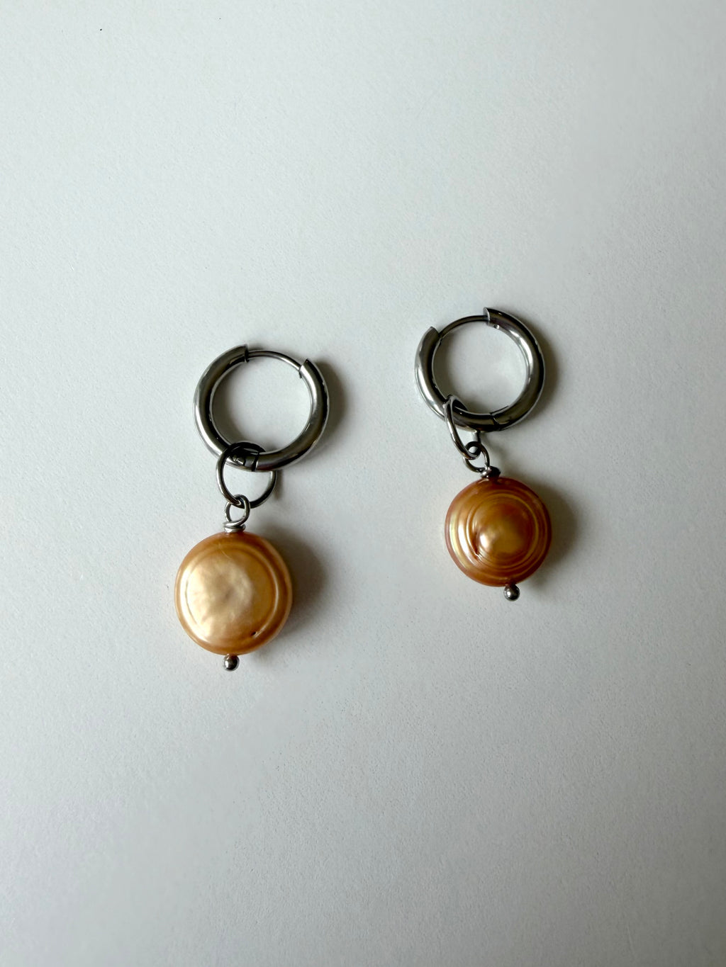 Pearl Huggie Earrings 02
