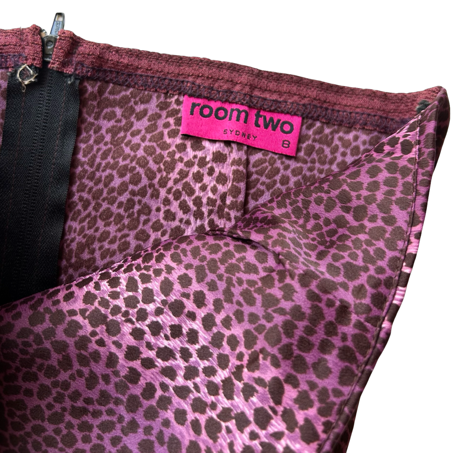 90s Purple Leopard Print Strapless Top ✮ Size 8