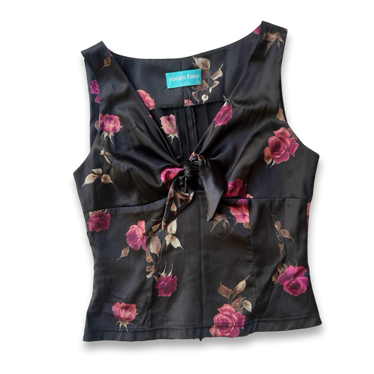 90s Rose Print Top ✮ Size 10