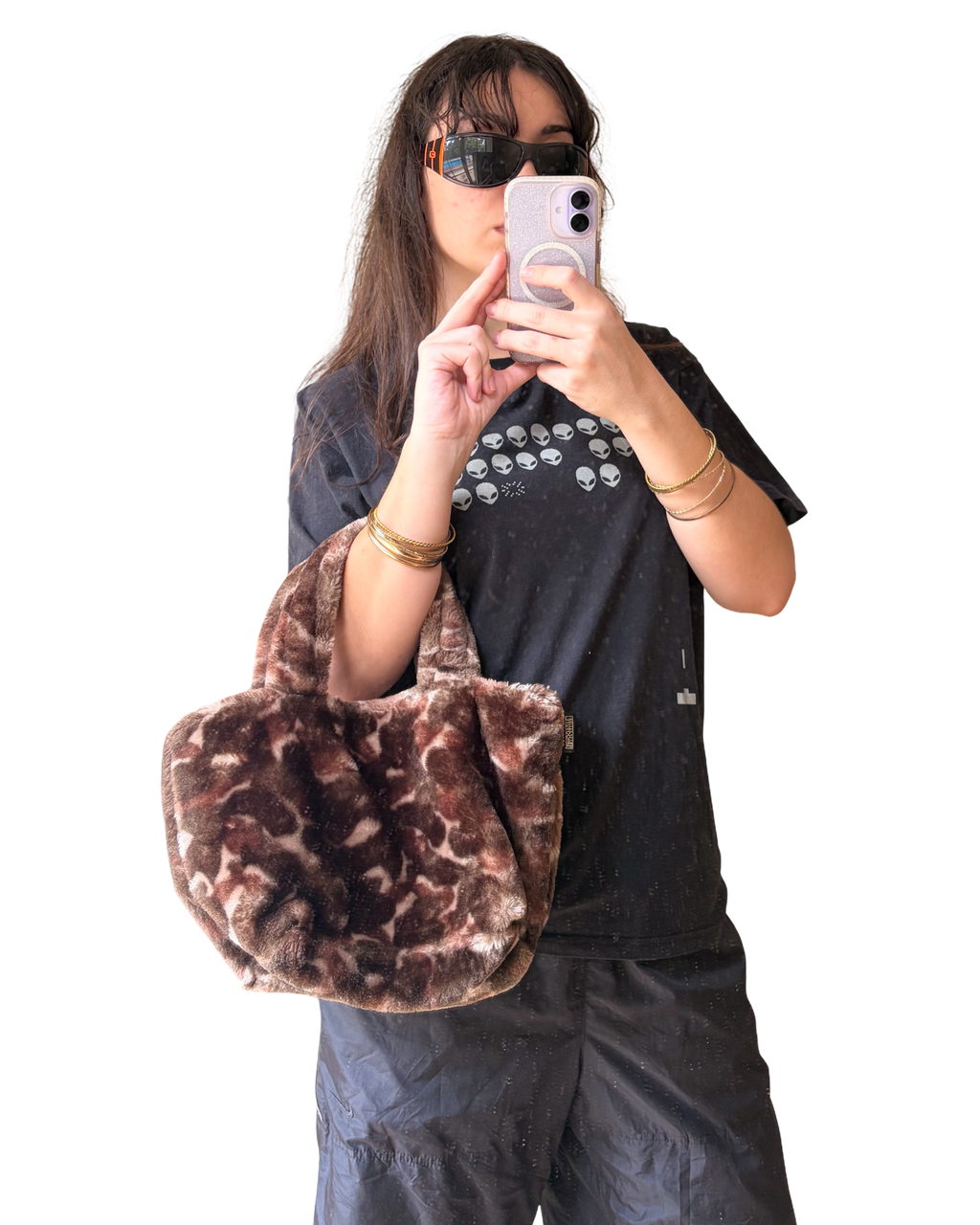 Fluffy Animal Print Handbag