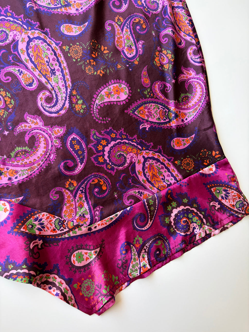 90s Purple Paisley Midi Skirt ✮ Size 12