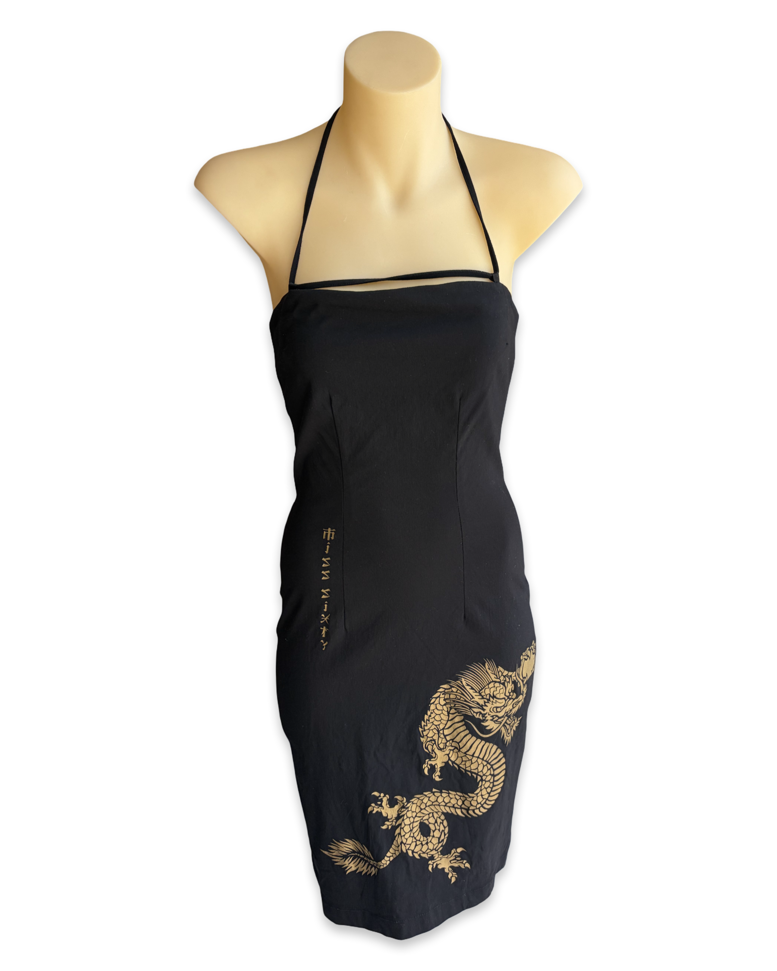 Miss Sixty Gold Dragon Bodycon Dress ✮ Size XS*