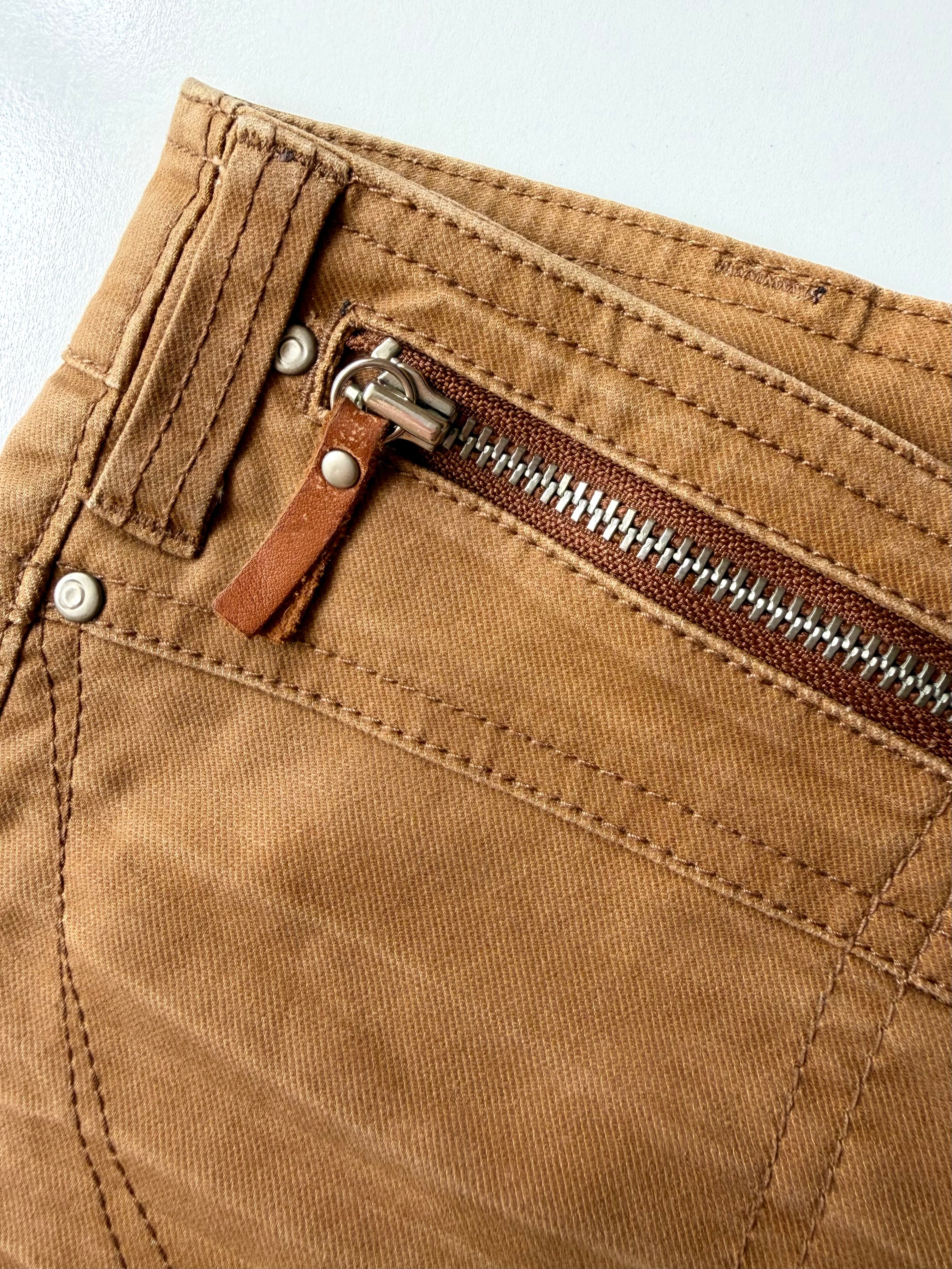 Miss Sixty Tan Mini Skirt ✮ Size 26"