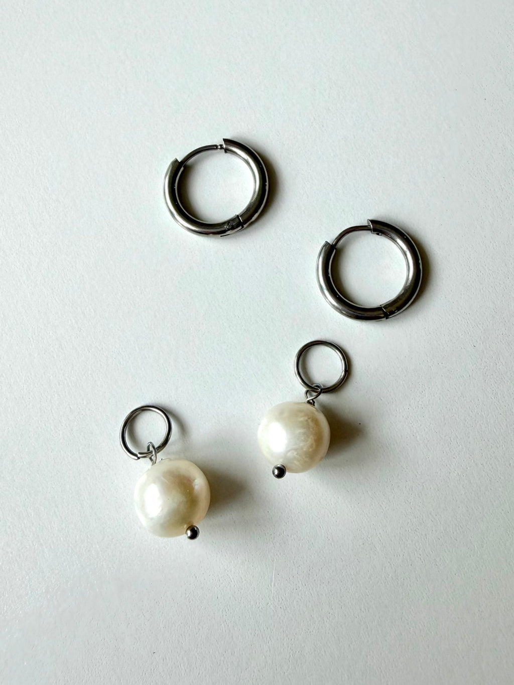 Pearl Huggie Earrings 04