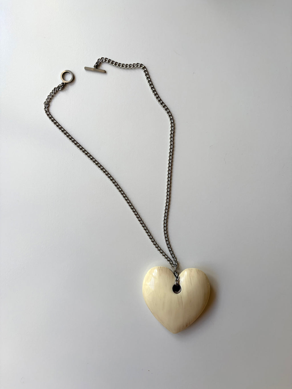 Upcycled jumbo heart necklace