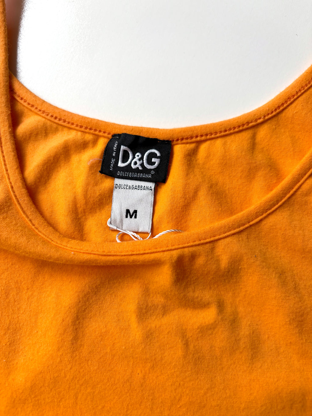 D&G Orange Rhinestone Logo Tank ✮ Size M
