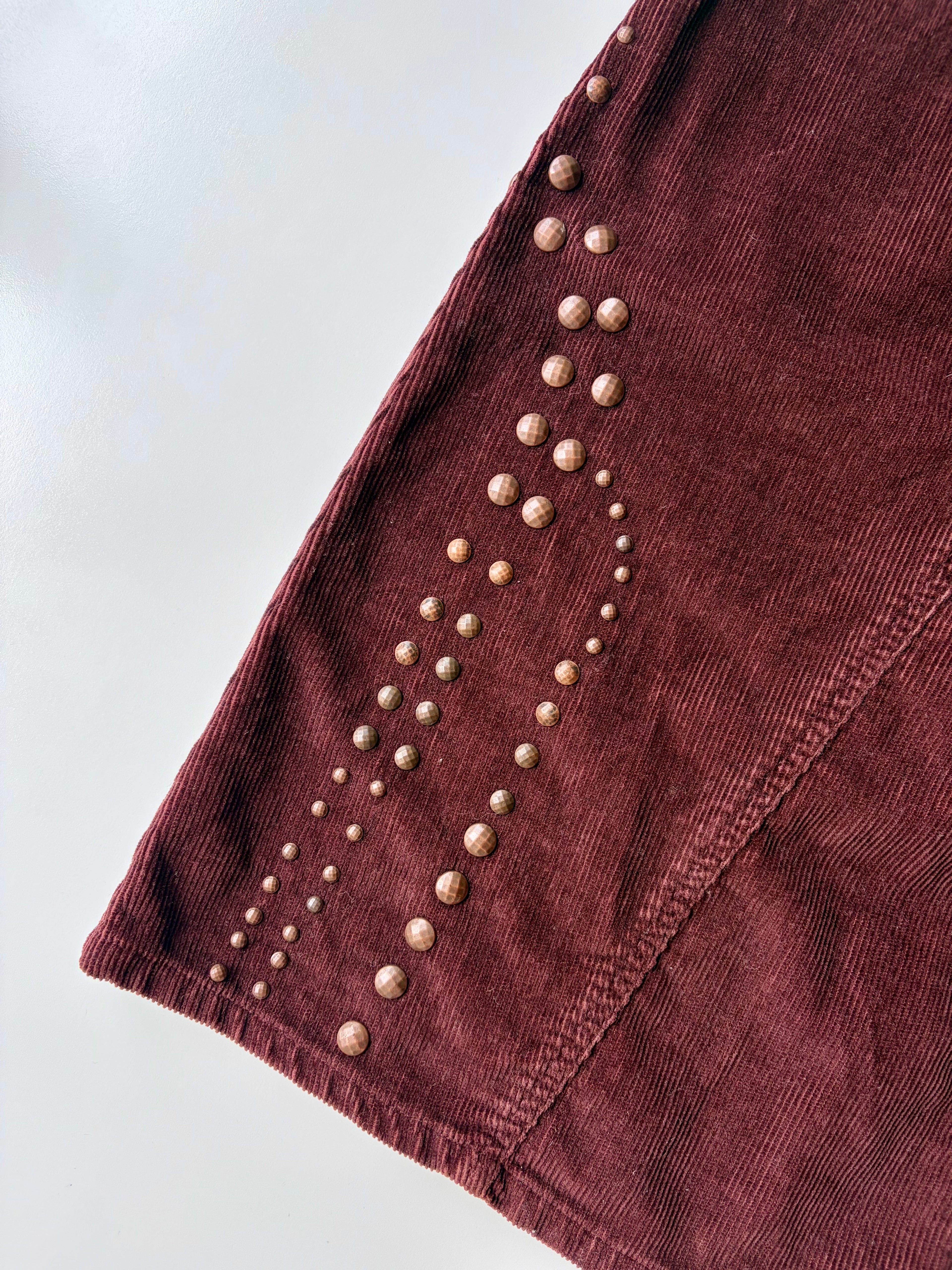 Anna Sui Studded Corduroy Midi Skirt ✮ Size 6*