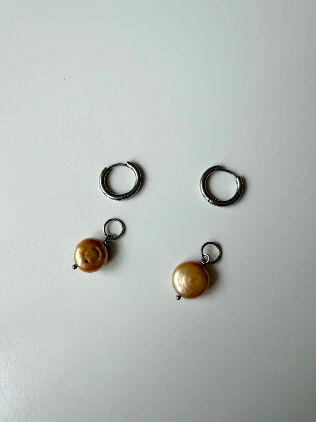 Pearl Huggie Earrings 02