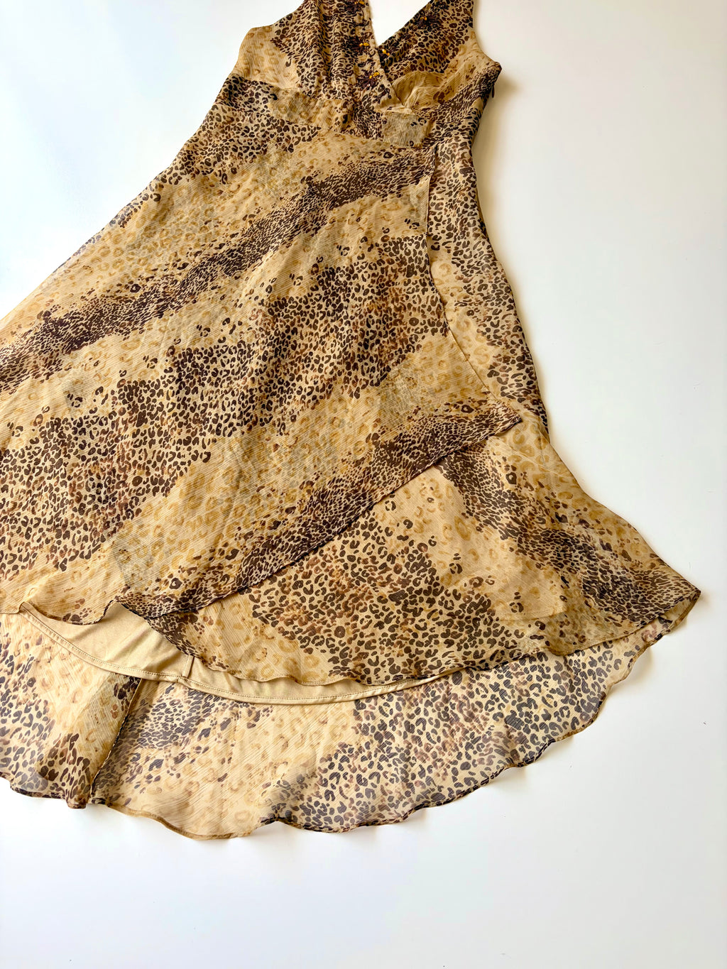 90s Leopard Print Fairy Halter Dress ✮ Size 12*