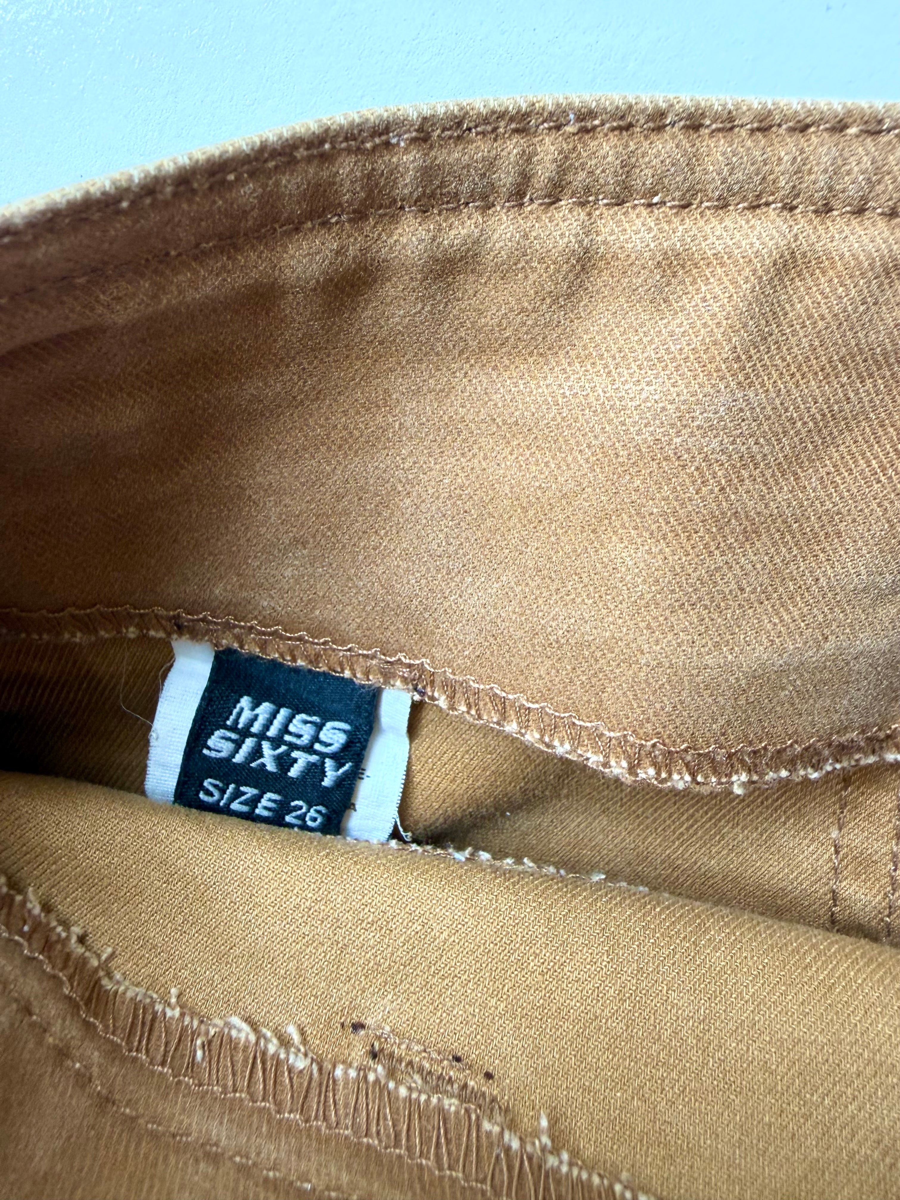 Miss Sixty Tan Mini Skirt ✮ Size 26"