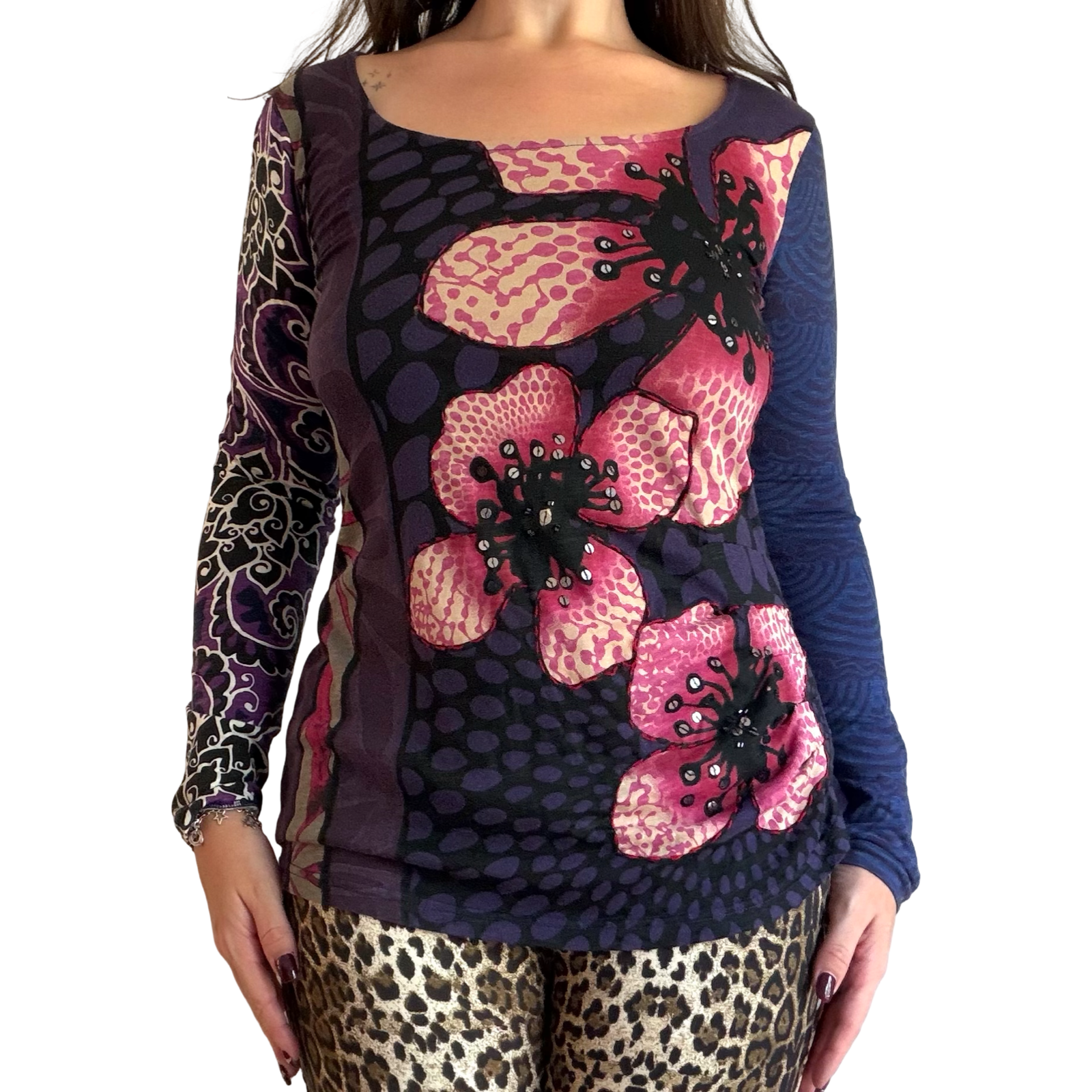 Desigual Beaded Flower Top ✮ Size M