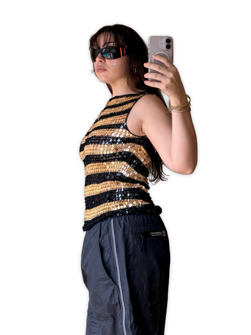 Vintage Black and Gold Sequin Top ✮ Size M-L*