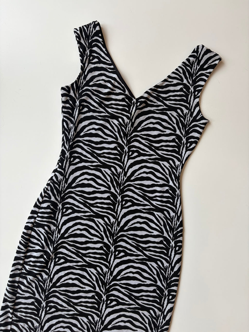 Vintage Zebra Print Bodycon Midi Dress ✮ Size 12