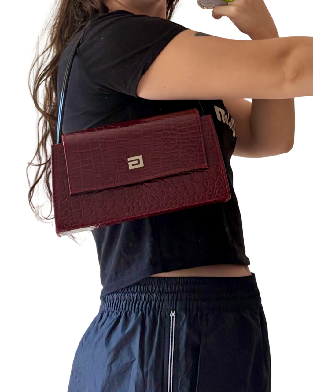 Y2K Red Faux Leather "G" Handbag