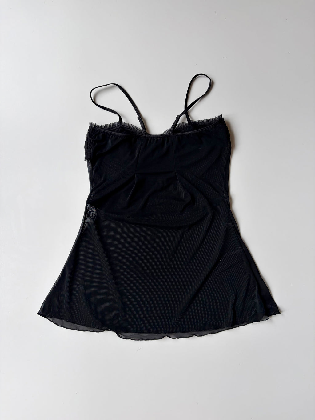 Sheer black ruffle cami ✮ Size S-M