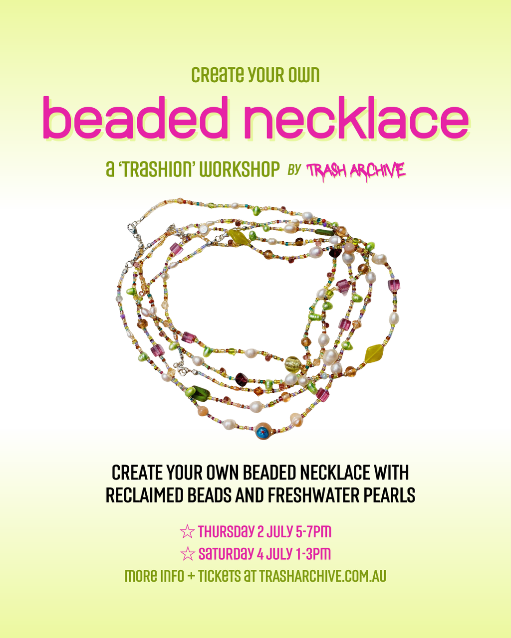 Upcycled Beaded Necklace Session #1 (2 July)