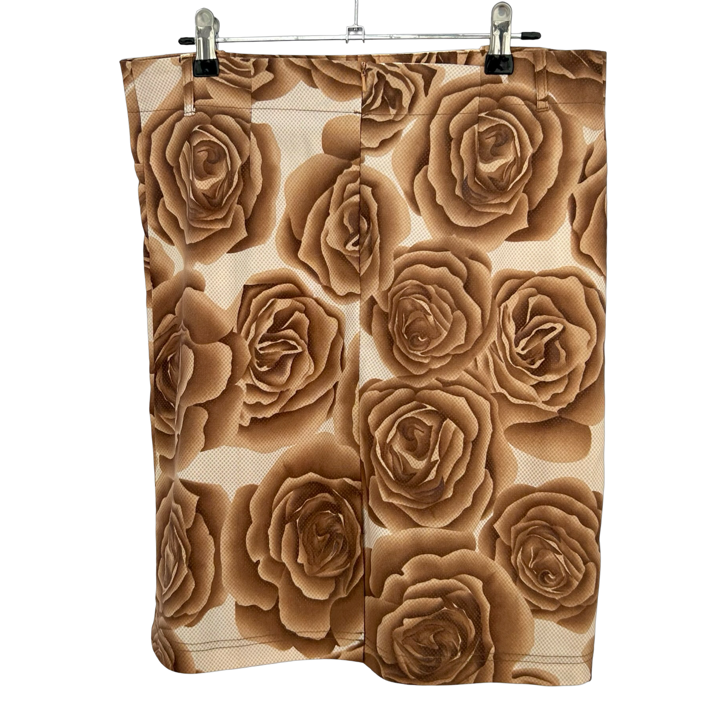 90s Digital Rose Print Midi Skirt ✮ Size 10