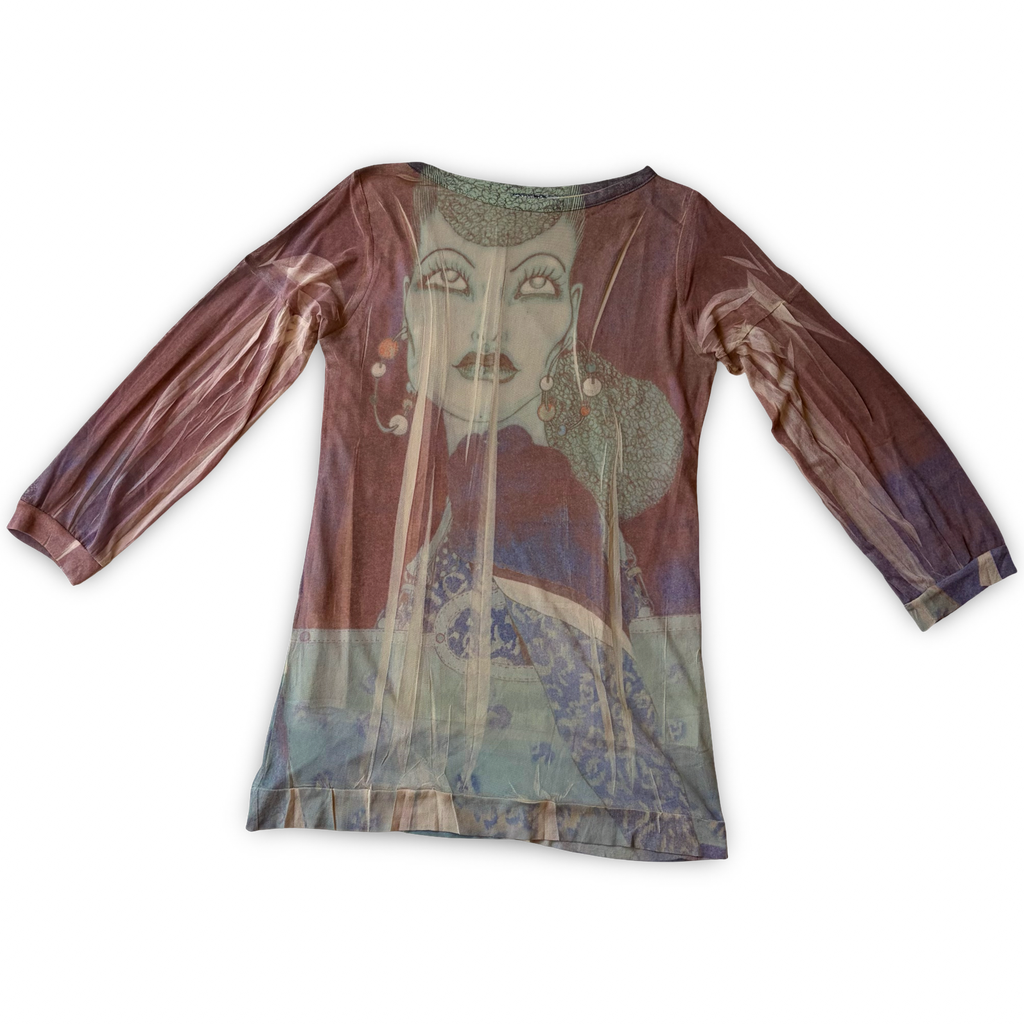 Rare Italian 90s Graphic Top ✮ Size L