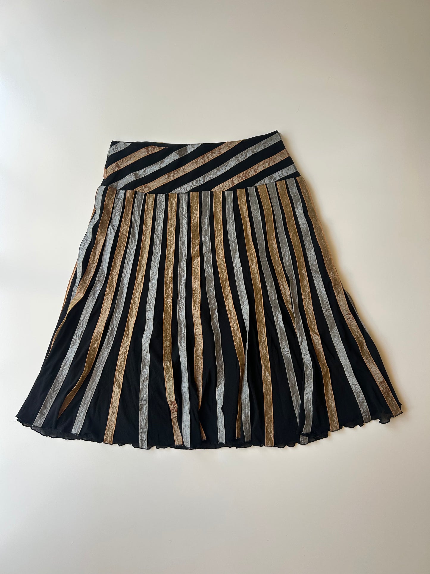 Metallic Pleated Midi Skirt ✮ Size 16