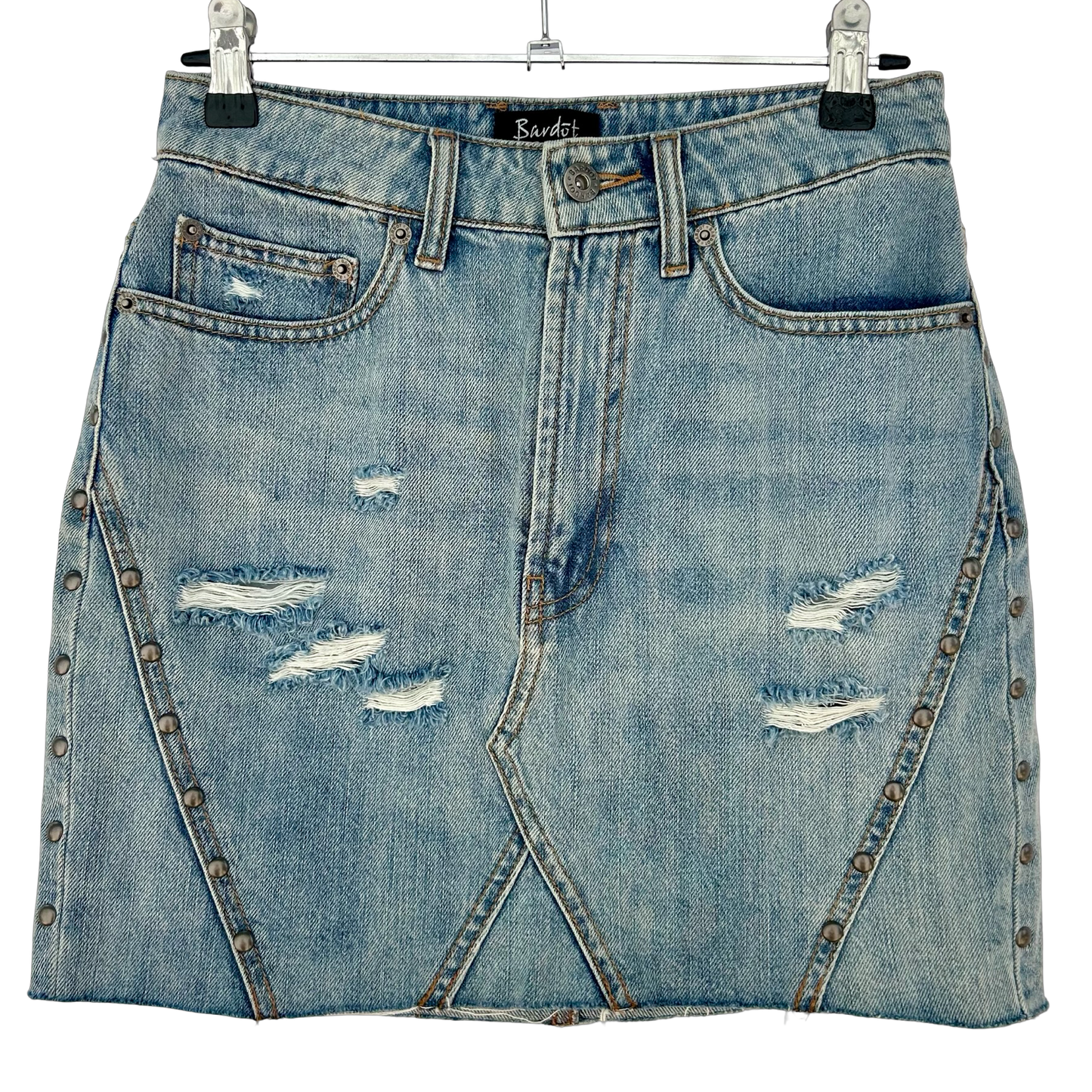 Bardot Distressed Denim Mini Skirt ✮ Size 8
