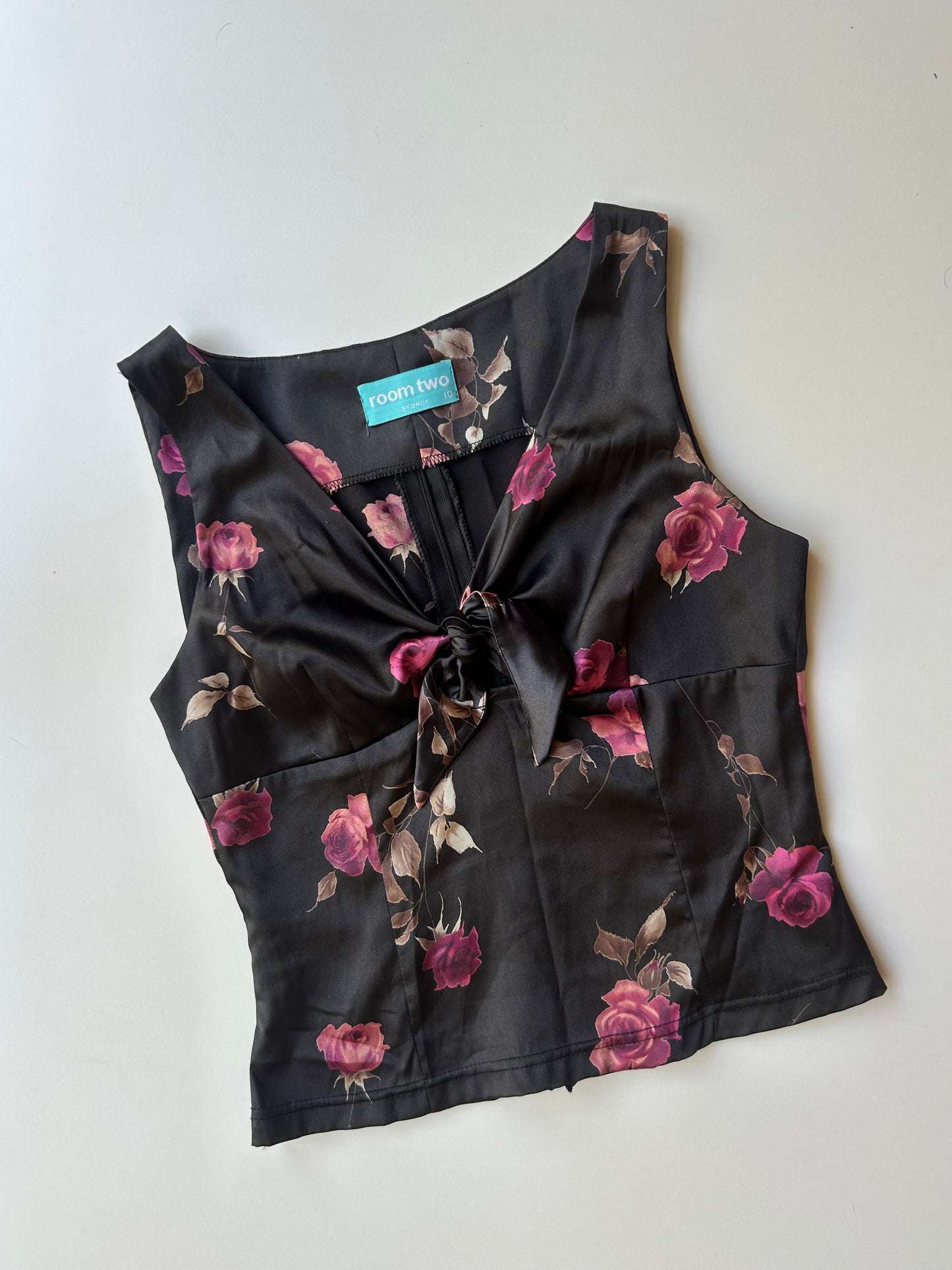 90s Rose Print Top ✮ Size 10
