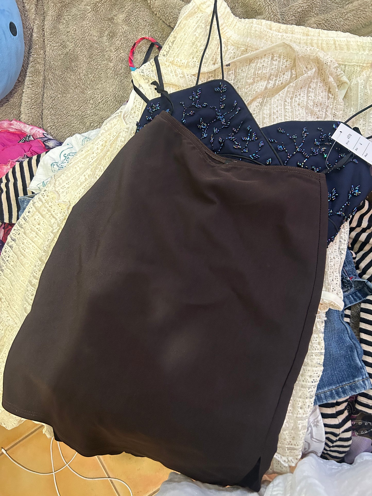 Deadstock Wet Seal Brown Midi Skirt Size 4