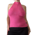Pink Knit Halter Top ✮ Size M-XL
