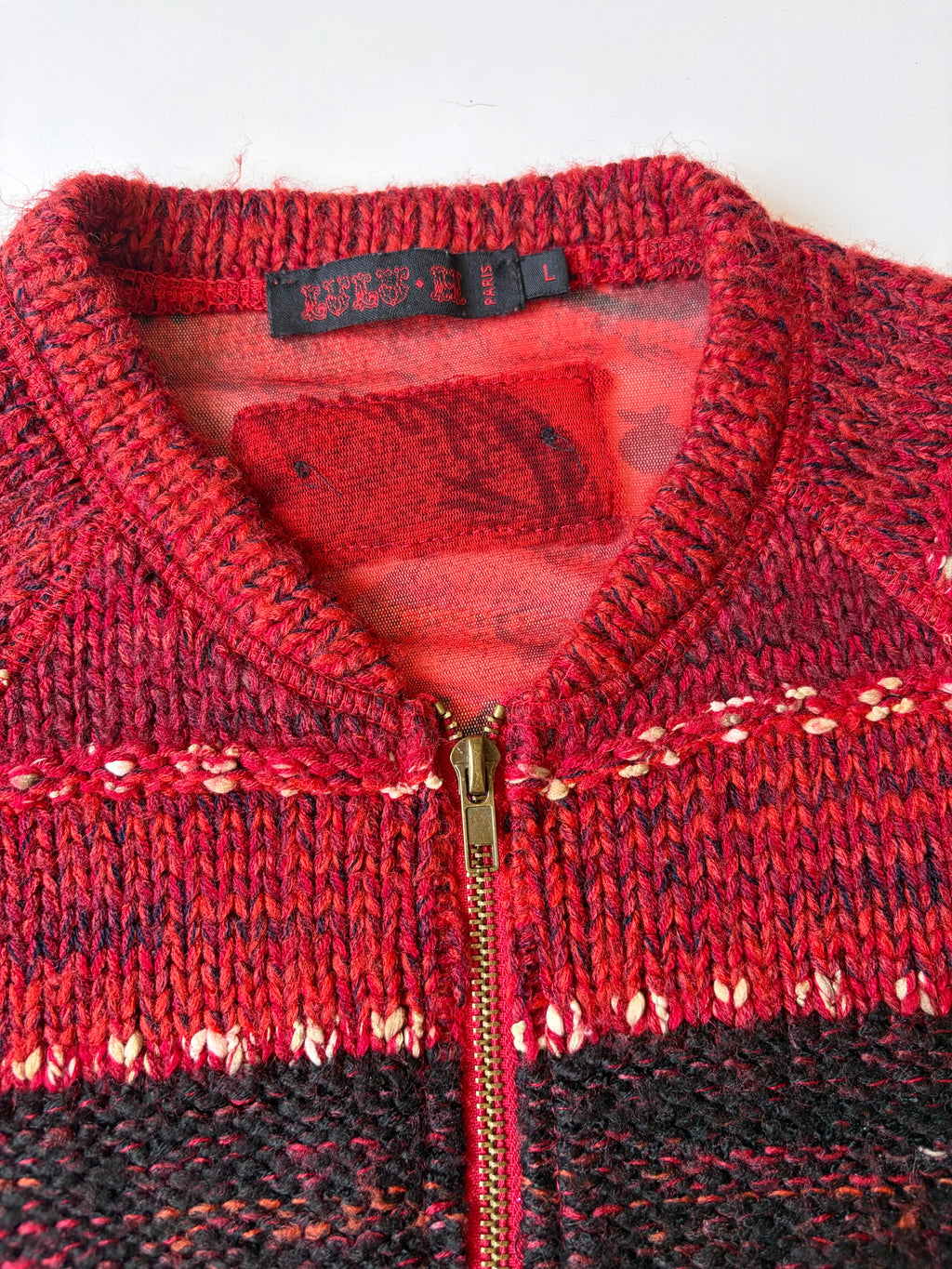 RARE Lulu H Paris Mesh/Knit Zip Top ✮ Size L