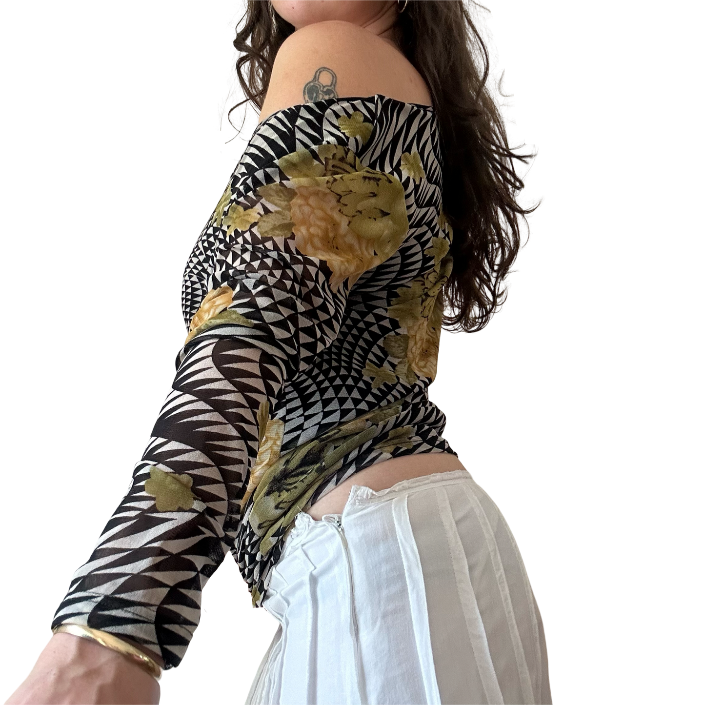 Geometric Floral Longsleeve Top ✮ Size 14