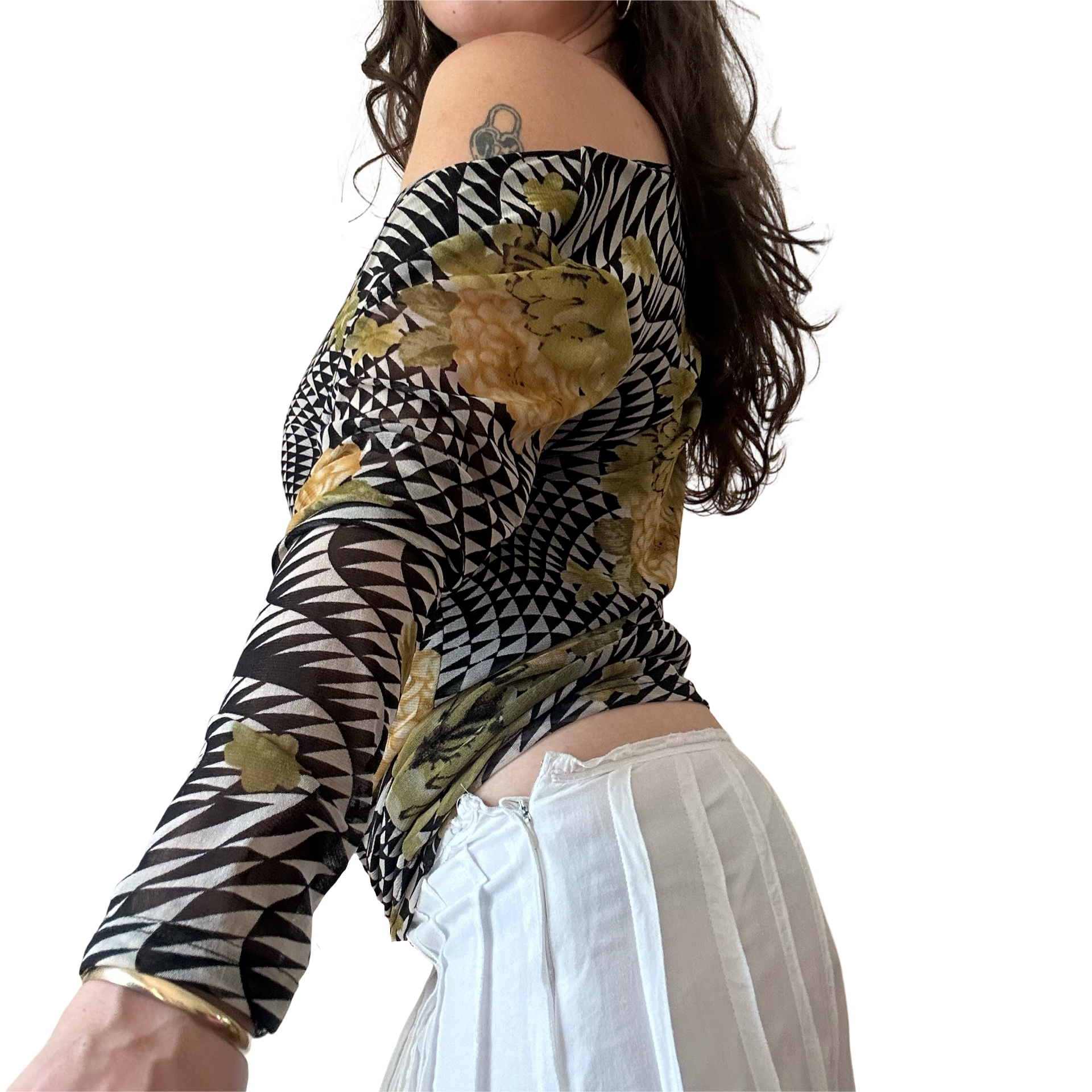 Geometric Floral Longsleeve Top ✮ Size 14