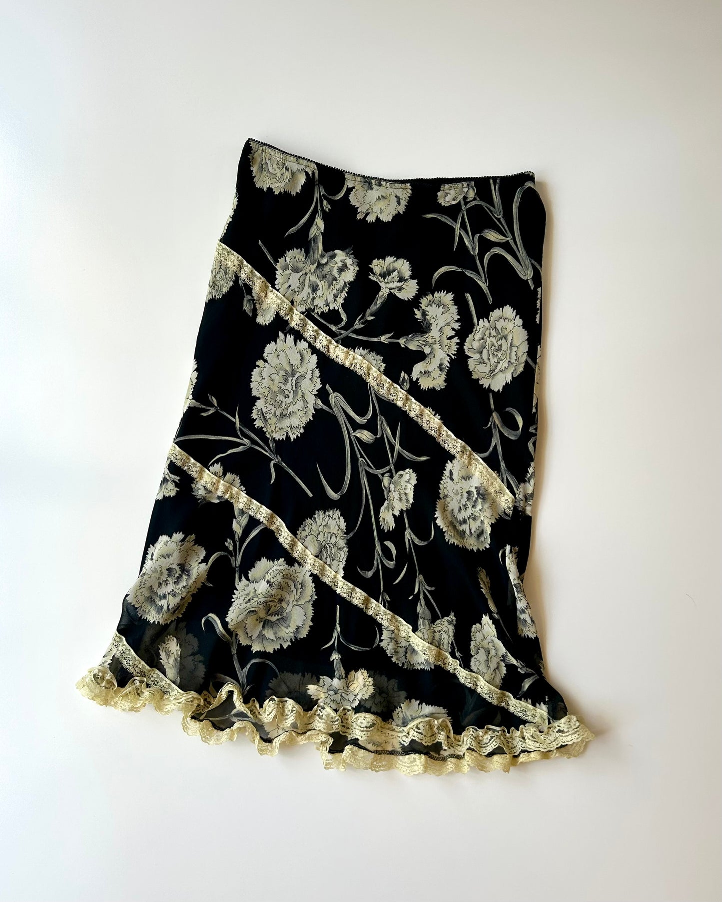 Silk floral lace skirt ✮ Size 12