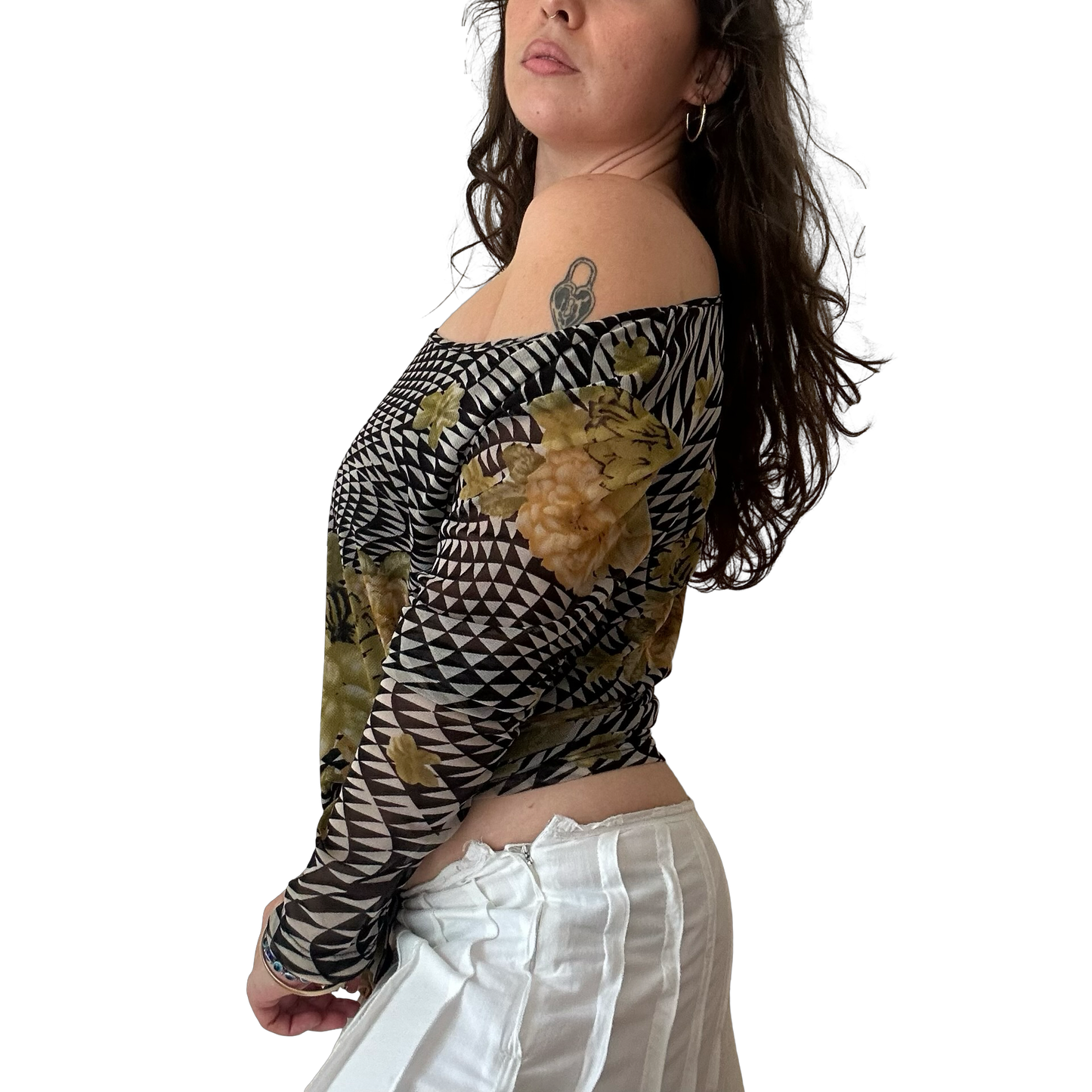 Geometric Floral Longsleeve Top ✮ Size 14