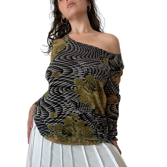 Geometric Floral Longsleeve Top ✮ Size 14