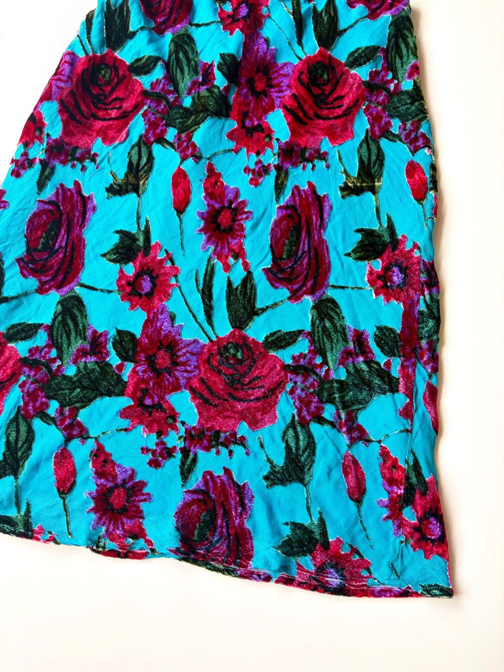 Turquoise Floral Midi Skirt ✮ Size M