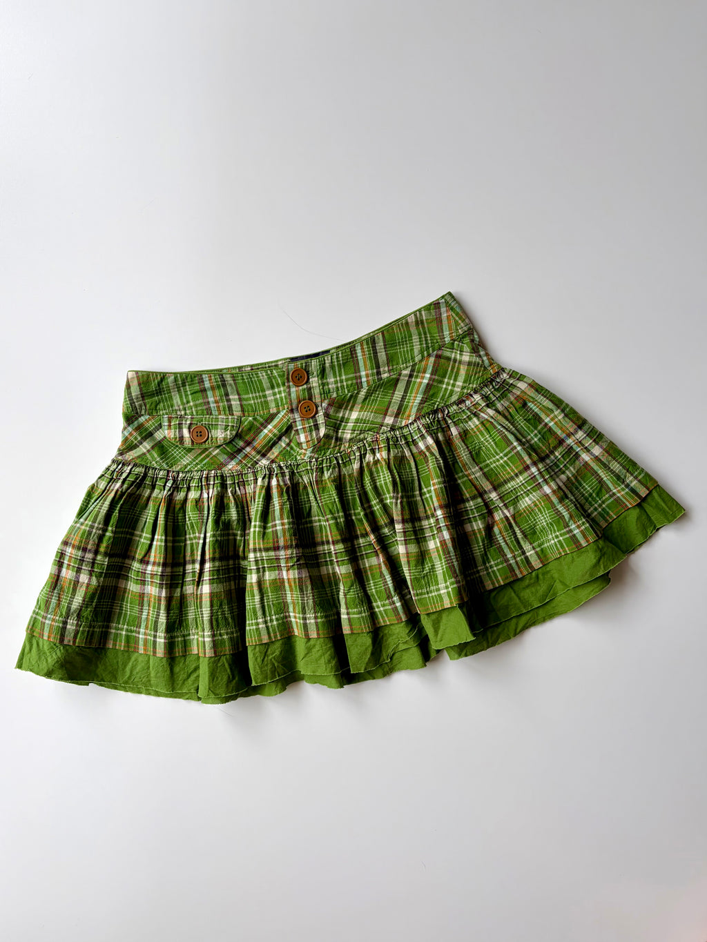 Vintage Green Plaid Mini Skirt ✮ Size S